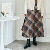 ベージュ | チェック柄フレアスカート 4サイズ ボトムス | kirakiraShop 