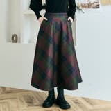 グリーン | チェック柄フレアスカート 4サイズ ボトムス | kirakiraShop 