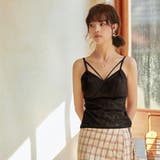 ブラック | カップ付き総レースキャミソール 2サイズ インナー | kirakiraShop