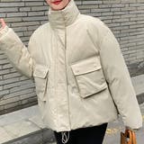 アイボリー | スタンドネック中綿カラージャケット 2サイズ アウター | kirakiraShop 