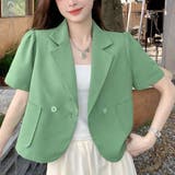 グリーン | ハーフスリーブシャツジャケット 2サイズ アウター | kirakiraShop