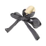 チャコール | シアーリボン&メタルポニーフック ヘアアクセサリー タイトポニー | kirakiraShop