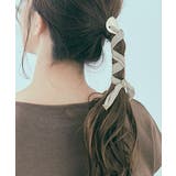 ベージュ | シアーリボン&メタルポニーフック ヘアアクセサリー タイトポニー | kirakiraShop