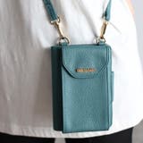エメラルド ブルー | スマホ&お財布ポシェット 多機能 ショルダーバッグ 12-0999 | GUSCIO