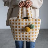 アイボリー | ボアチェックトート もこもこふわふわ ランチバッグ | GUSCIO