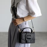 ブラック | ★雑誌anan掲載商品 ベルトデザインスクエアショルダーバッグ 12-1091 | GUSCIO
