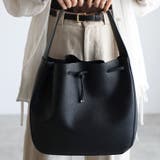 ブラック | ワンハンドルトートバッグ ノットリボン ポーチ付 12-1166 | GUSCIO