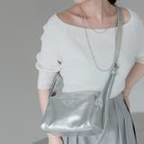 シルバー | ダメージ風PUレザーショルダーバッグ 12-1188 | GUSCIO