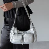 シルバー | ショルダーバッグ アウトポケット マルチポケット トレンド 12-1223 | GUSCIO