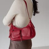 レッド | ショルダーバッグ アウトポケット マルチポケット トレンド 12-1223 | GUSCIO