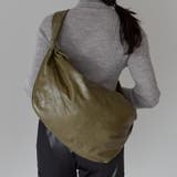 カーキ | バルーン型ショルダーバッグ アンティーク風PUレザー 通勤 | GUSCIO