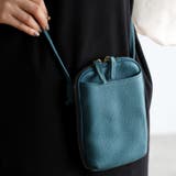 ブルー | 本革コンパクト スマホポシェット 18-1047 | GUSCIO