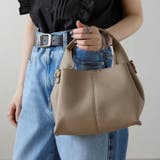 グレージュ | 牛革 ハンドバッグ レザー ショルダーバッグ 2WAY 18-1195 | GUSCIO