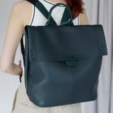 ダークグリーン | スクエア横型かぶせリュック 19-8089 | GUSCIO