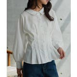 オフホワイト | ウエストタックペプラムブラウス［C8075］ブラウス シャツ レディース | KOBE LETTUCE