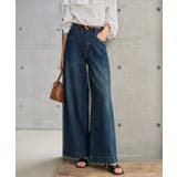 ブルー | ストレッチデニムバギーパンツ［M4492］デニムパンツ レディース ストレッチデ… | KOBE LETTUCE