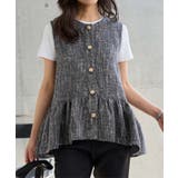 ブラック | ツイードペプラムジレ［C7724］ ツイード ペプラムジレ | KOBE LETTUCE