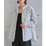 ブラック | 刺しゅうストライプシャツ［C7784］ 刺しゅう ストライプシャツ | KOBE LETTUCE