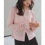 ピンク | シアーテレコ長袖カーディガン［C7789］ シアー カーディガン | KOBE LETTUCE