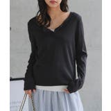 ブラック | アイレットリブヘンリーネックトップス［C7797］ ヘンリーネック トップス | KOBE LETTUCE