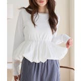 オフホワイト | ペプラム切替バルーンコットンロンT［C7801］ ペプラムトップス ロンt | KOBE LETTUCE