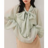 ミント | ボウタイリボンシアーブラウス［C7802］ ボウタイ ブラウス | KOBE LETTUCE