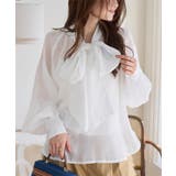 オフホワイト | ボウタイリボンシアーブラウス［C7802］ ボウタイ ブラウス | KOBE LETTUCE