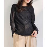 ブラック | シアーレースレイヤードトップス［C7807］ | KOBE LETTUCE