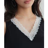 ブラック | カップ付きレースタンクトップ［C7822］ カップ付き レース | KOBE LETTUCE