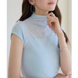 サックス | ハイネックシアートップス［C7826］ ノースリ トップス | KOBE LETTUCE