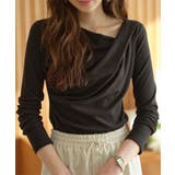 ブラック | ドレープトップス［C7834］ ドレープトップス カットソー | KOBE LETTUCE