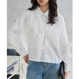 オフホワイト | 立体加工デザイン長袖シャツ［C7844］ デザイン 長袖シャツ | KOBE LETTUCE