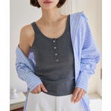 チャコール | ヘンリーネックカップ付きタンクトップ［C7850］ カップ付き タンクトップ | KOBE LETTUCE
