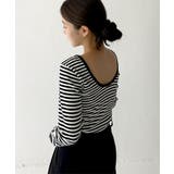 太ボーダー×ブラック | [ yuiさんコラボ ]選べる2タイプ長袖 デザインカットソー［C7853］ | KOBE LETTUCE