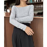 グレー | [ yuiさんコラボ ]選べる2タイプ長袖 デザインカットソー［C7853］ | KOBE LETTUCE