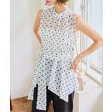 ホワイト | シアードットAラインブラウス［C7873］ シアードット ノースリブラウス | KOBE LETTUCE