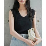 ブラック | Uネックレースサマーニット［C7887］ ノースリニット Uネック | KOBE LETTUCE
