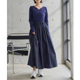 ネイビー | ハートネックドッキングワンピース［E3577］ | KOBE LETTUCE