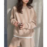 ベージュ | フェイクレイヤードトップス×ショーパンセット［E3578］ セットアップ 上下 | KOBE LETTUCE