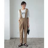 ベージュ | ハイウエストテーパードサロペット［E3140］ | KOBE LETTUCE