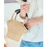 ベージュ×ブラック | 扇形ミニカゴバッグ［B1609］ | KOBE LETTUCE