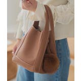 ブラウン | ファーチャーム付きスクエアバッグ ファーチャーム付き スクエアバッグ | KOBE LETTUCE