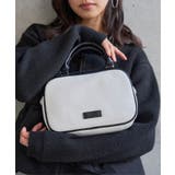 オフホワイト | バイカラースクエアショルダーバッグ［B1671］ ショルダーバッグ バイカラー | KOBE LETTUCE