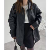 ブラック | フェイクレザージャケット［K1386］ フェイクレザー ジャケット | KOBE LETTUCE