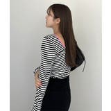 太ボーダー×ピンク | [ yuiさんコラボ ]選べる2タイプ長袖 デザインカットソー［C7853］ | KOBE LETTUCE