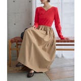 レッド×キャメル | ハートネックドッキングワンピース［E3577］ | KOBE LETTUCE