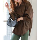 ブラウン | コットン混ルーズビッグシャツトップス［C3815］ | KOBE LETTUCE