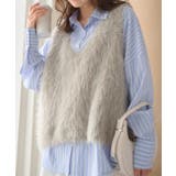 ストライプサックス | コットン混ルーズビッグシャツトップス［C3815］ | KOBE LETTUCE