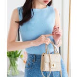 ブルー | [ 選べる2タイプ ] ボートネックノースリーブリブニット［C4702］ | KOBE LETTUCE