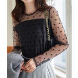 フロッキードット | [ 裏起毛 ]暖か裏地レースシアートップス［C6542］ | KOBE LETTUCE